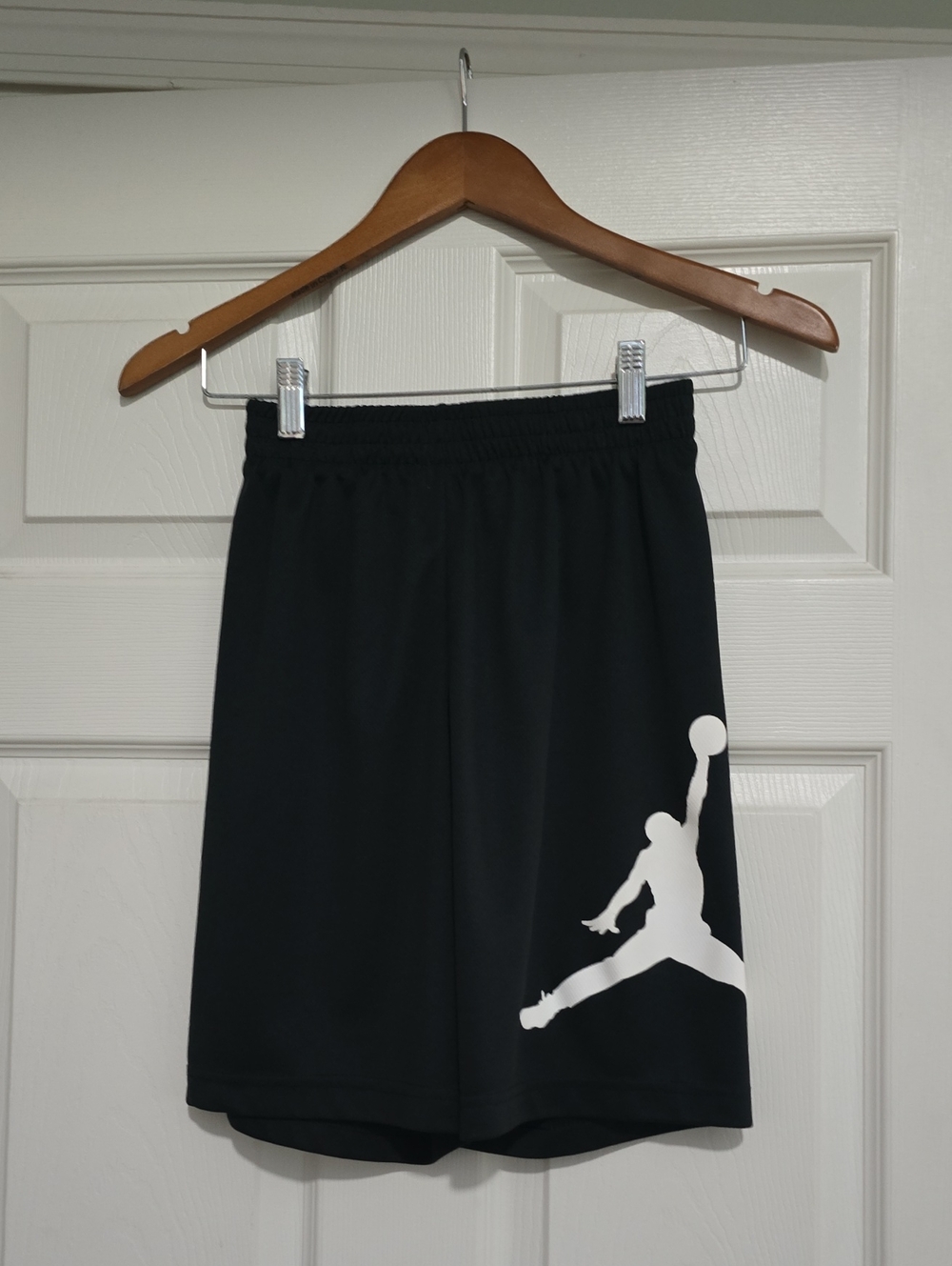 Jordan Kids Size Black Shorts with White Jumpman Logo